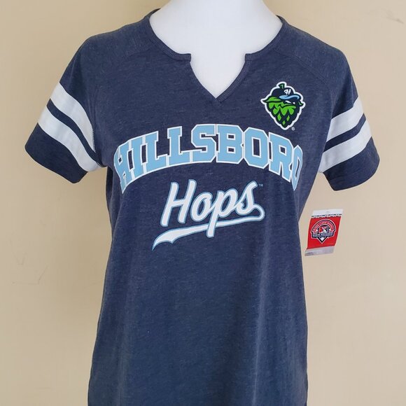 Women’s MiLB Hillsboro Hops T-Shirts Size Small/Petite NWT Heather Blue - Picture 10 of 12